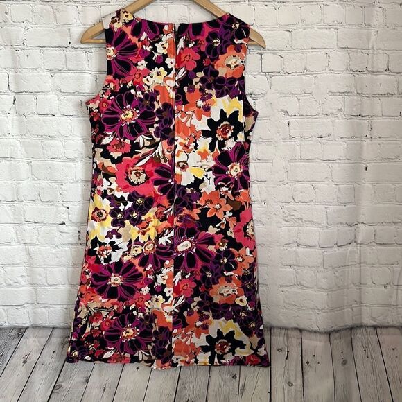 Dby Ltd. Women’s Multicolor Pink Black Floral Sleeveless Summer Dress size 10 - Picture 4 of 5